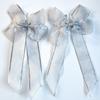 CaPiSo 20x30cm Gift Bow - Ready to Use Satin Bow (Glitter Silver Edge, 2 Pieces) view 1