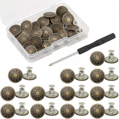24-Piece Jeans Button Repair Kit