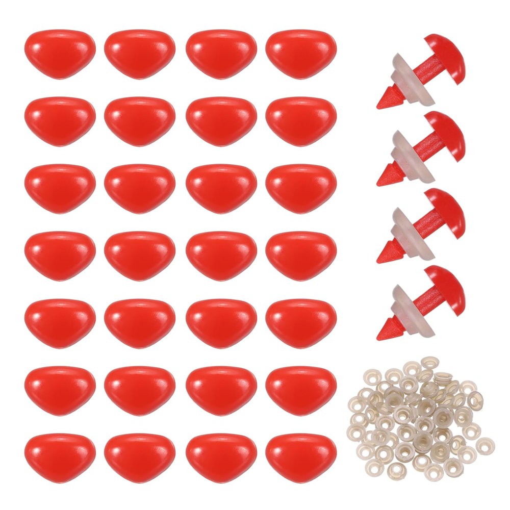QUARKZMAN 50pcs 7mm Red Plastic Safety Noses