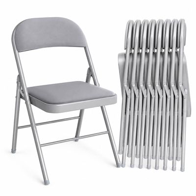 Asdsed 8-Piece Padded Folding Chair Set, Gray