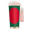 Stainless Steel Coffee Cup with Straw Lid, Bangladesh Flag Design view 1