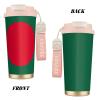 Stainless Steel Coffee Cup with Straw Lid, Bangladesh Flag Design view 2