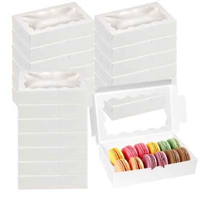 Zhixan 20-Pack White Cake Boxes with Window, 18x11x4 cm