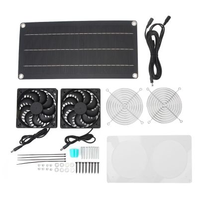 Solar-Powered Ventilator, 10 W, 6 V, Portable Monocrystalline Silicon PET-Laminated Solar Panel Fan Kit