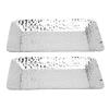 Pwshymi Decorative Stainless Steel Hand Towel Trays, Elegant Serving Tray Organizers for Kitchen, Bathroom, Countertop, 2-Piece Set, Silver view 2