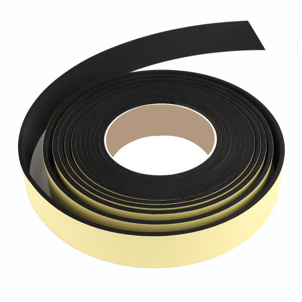 Foam Sealing Tape, Self-Adhesive Rubber Weatherstripping, Black, 8 mm × 10 m (8 mm × 15 mm)