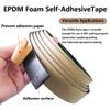 Foam Sealing Tape, Self-Adhesive Rubber Weatherstripping, Black, 8 mm × 10 m (8 mm × 15 mm) view 4