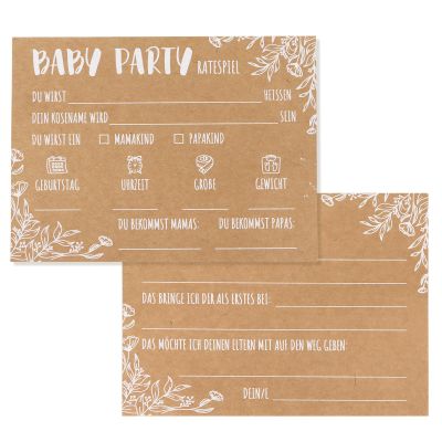 25 Baby Shower Guessing Game Cards