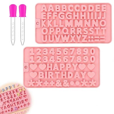 2-Piece Silicone Letter Mold Set with Pipettes