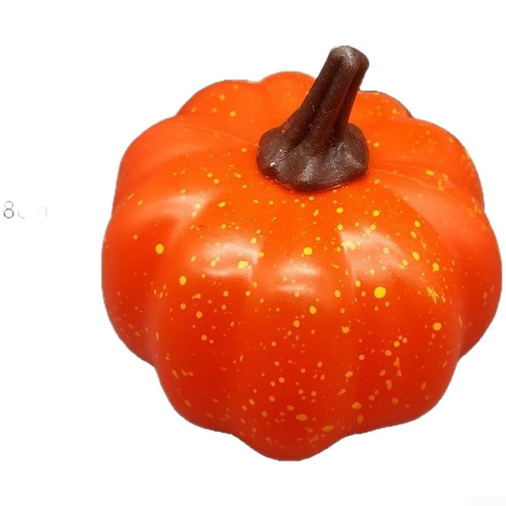 1 x Plastic Pumpkin Decoration, Orange, 8 cm