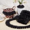 GORGECRAFT 5m x 50mm Double Layer Chiffon Lace Trim - Black view 4