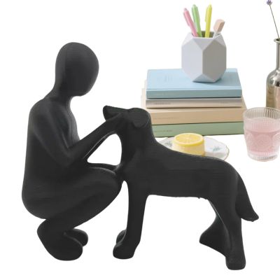 Human-Dog Affection Statue