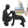 Human-Dog Affection Statue view 1