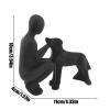 Human-Dog Affection Statue view 4