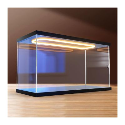 Transparent LED Display Case, Open Front, Stackable, 45 x 45 x 45 cm