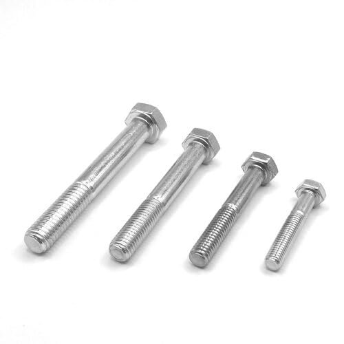 Hex Head Bolts DIN 931 ISO 4014 Stainless Steel A2, M12 x 100 mm, 5-Pack