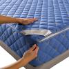 Zippered Quilted Mattress Protector, Adjustable, 180 x 200 + 20 cm, Blue view 1