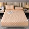 Quilted Zippered Mattress Protector, Adjustable, Washable, Camel, 150 x 190 + 14 cm view 2