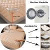 Quilted Zippered Mattress Protector, Adjustable, Washable, Camel, 150 x 190 + 14 cm view 3