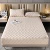 Zippered Quilted Mattress Protector, Adjustable, 160 x 200 + 10 cm, Beige view 2