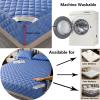 Zippered Mattress Protector and Encasement, Gray, Soft, Quilted, Washable, Adjustable, 90 x 190/200 cm, 80 x 190 + 20 cm, Blue A view 3