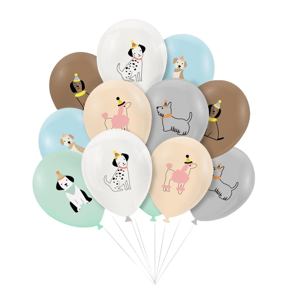 12 Pack Dog Balloons