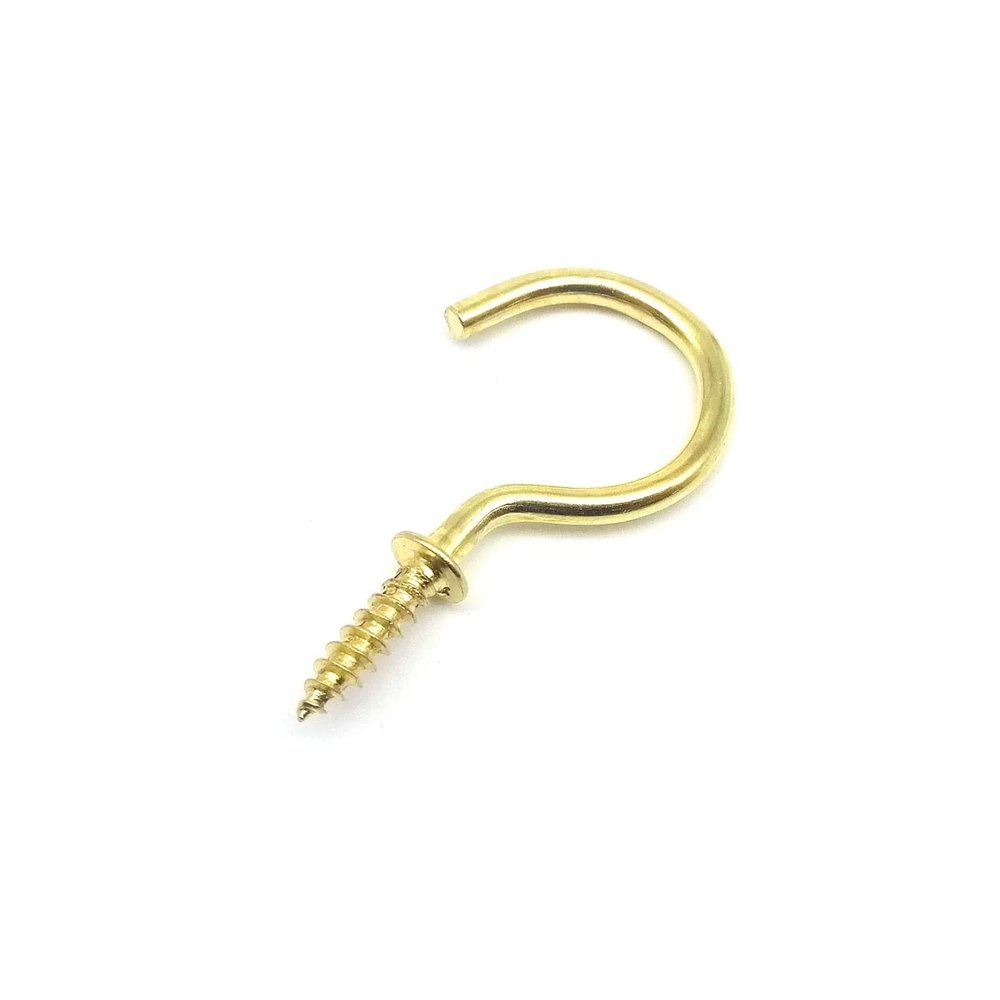 CQAHDSEVF Screw-In Wall Hooks, Multicolor 20–60 mm, 100 Count (Gold, 60 mm)