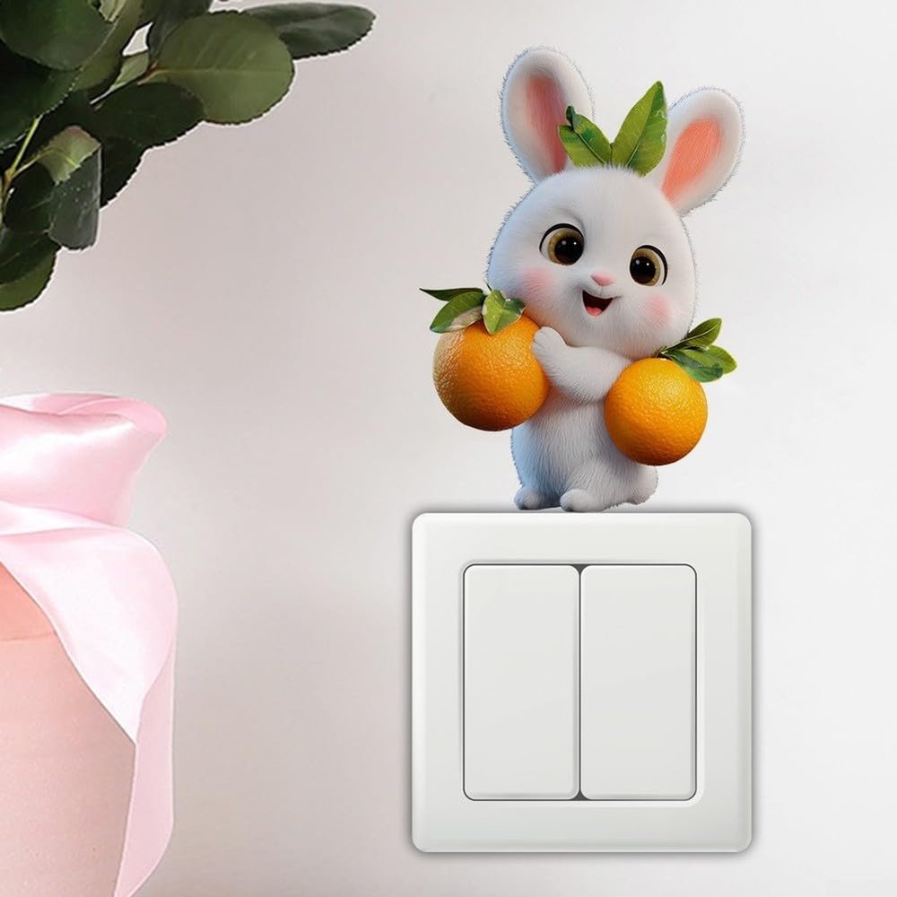 Minhe Playful Rabbit Illustration Switch Sticker