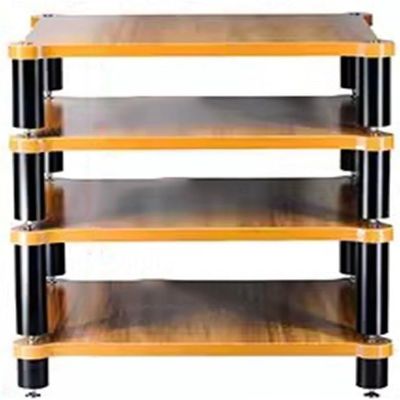 asdchZen 4-Tier Solid Wood Audio Rack for Hi-Fi Equipment and AV Components, Wood Color, 60 x 93 x 48 cm
