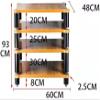 asdchZen 4-Tier Solid Wood Audio Rack for Hi-Fi Equipment and AV Components, Wood Color, 60 x 93 x 48 cm view 2