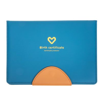 Birth Certificate Leather Holder with Slots for Cards and Reports