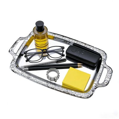 Sollee Rectangular Stainless Steel Tray with Handles