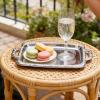 Sollee Rectangular Stainless Steel Tray with Handles view 3