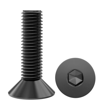 LIULIRUI 50-Piece M4 x 6 mm Black A2 V2A Stainless Steel Countersunk Screws