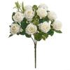 Artificial Rose Bouquet, 10 Small Silk Flowers, Realistic Blooms for Weddings, Home, Desktop Vase, Photography Props, Table Decoration (White) view 1