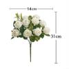 Artificial Rose Bouquet, 10 Small Silk Flowers, Realistic Blooms for Weddings, Home, Desktop Vase, Photography Props, Table Decoration (White) view 3