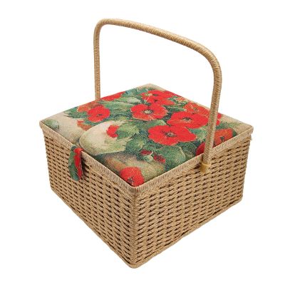 Lightweight Portable Sewing Basket Organizer with Removable Tray