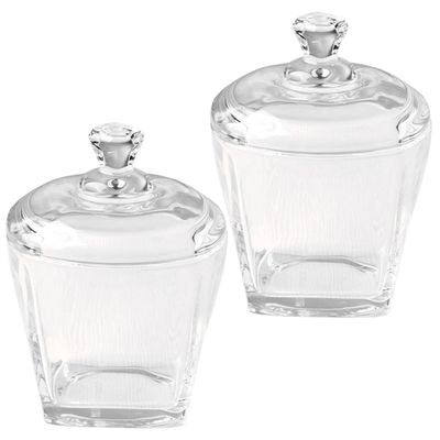 ibasenice 2-Pack Glass Containers with Lids, 260 ml, Clear Storage Jars