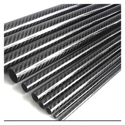 MZZKFC 3K Pultruded Carbon Fiber Tube, Twill Weave, Glossy, 8 x 5 x 1000 mm