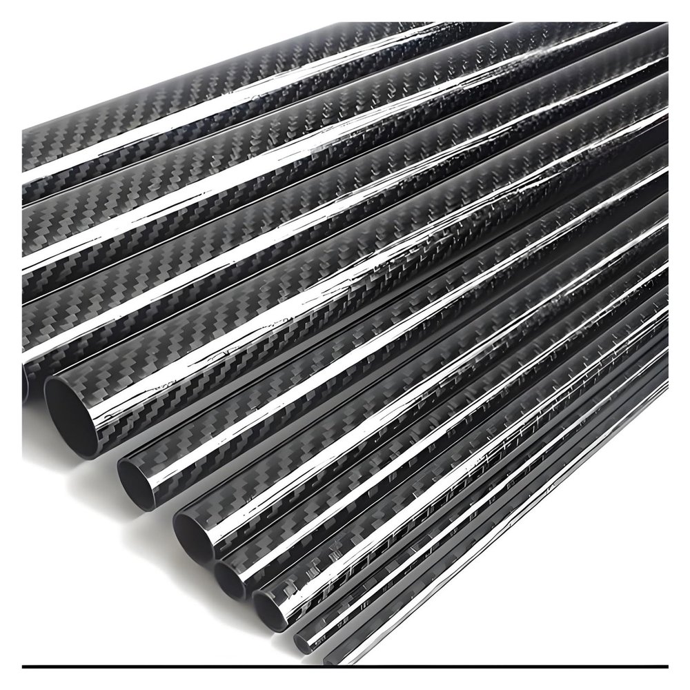 MZZKFC 3K Pultruded Carbon Fiber Tube, Twill Weave, Glossy, 8 x 5 x 1000 mm