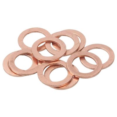 High-Temperature Copper Sealing Washers, Leak-Resistant, for Automotive, Plumbing & Industrial Use, M3–M60 (20 pcs, M4 × 8 mm × 1 mm)