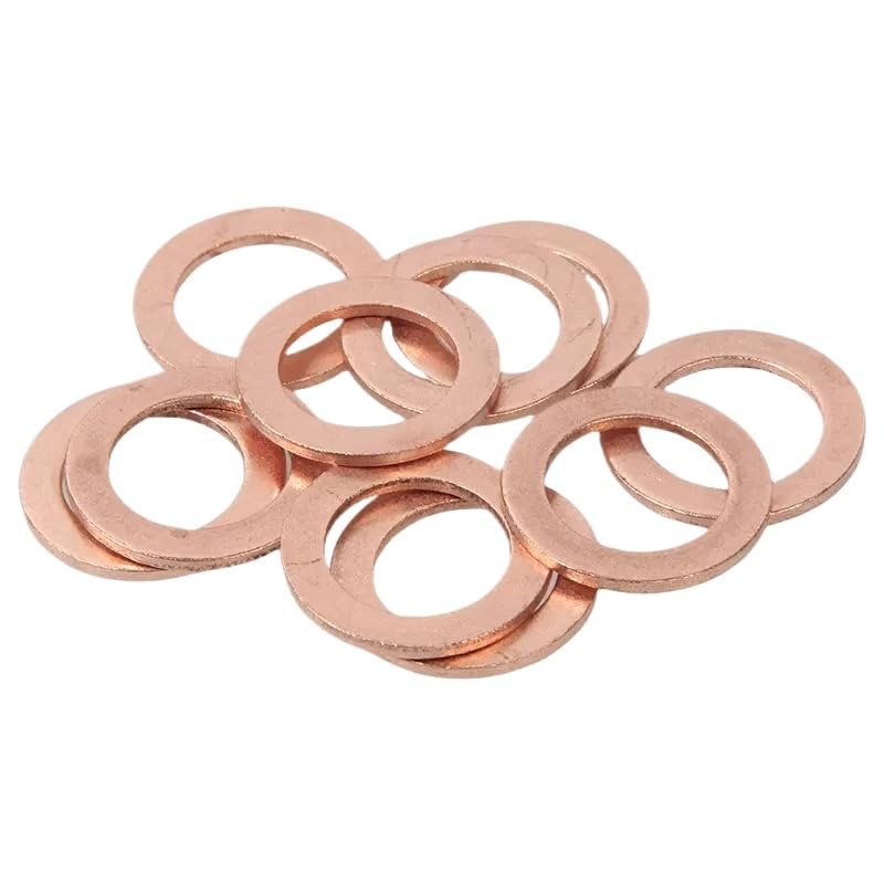 High-Temperature Copper Sealing Washers, Leak-Resistant, for Automotive, Plumbing & Industrial Use, M3–M60 (20 pcs, M4 × 8 mm × 1 mm)