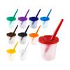 10 Leakproof Brush Rinse Cups with Sealed Lids and Washable Art Brushes view 1