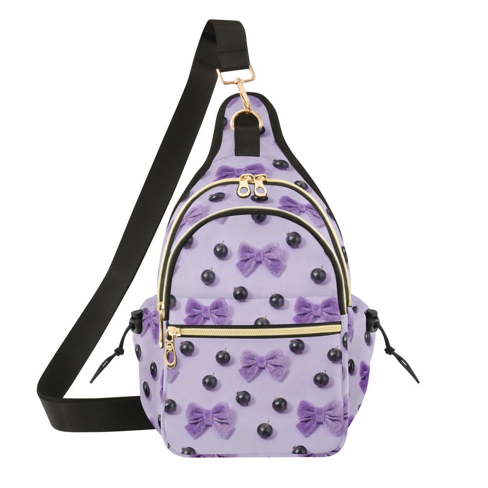 Convertible Women's Shoulder Bag, Gym Sack for Men, Running and Hiking, Bow, Avocado Green, Bow Blackcurrant Purple, One Size