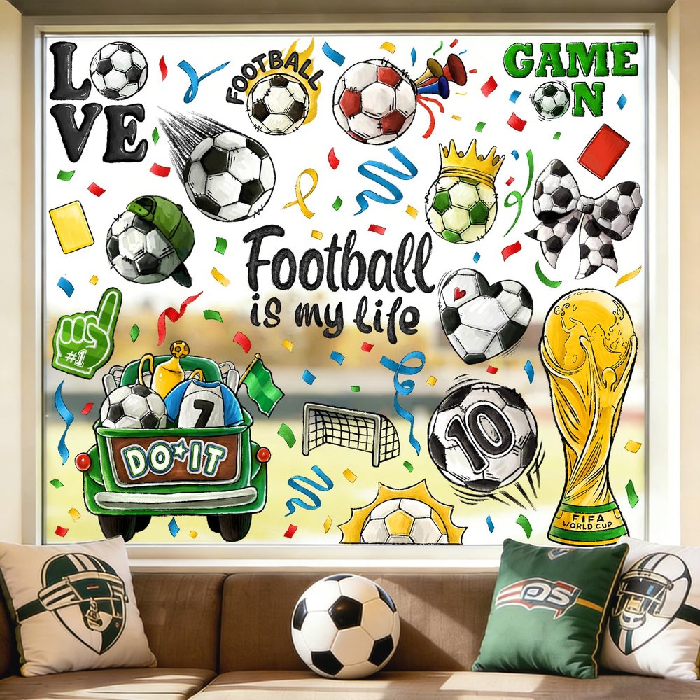DTYDECLE 6-Piece 2026 World Cup Football Window Stickers