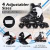 HOMASIS Adjustable Inline Skates with Light-Up Wheels, ABEC-7, Black, L (EU 37–41) view 4