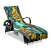 LINNIKEEEE Floral Green Chaise Lounge Cover, Non-Slip Towel for Patio, Beach, Hotel & Pool view 2