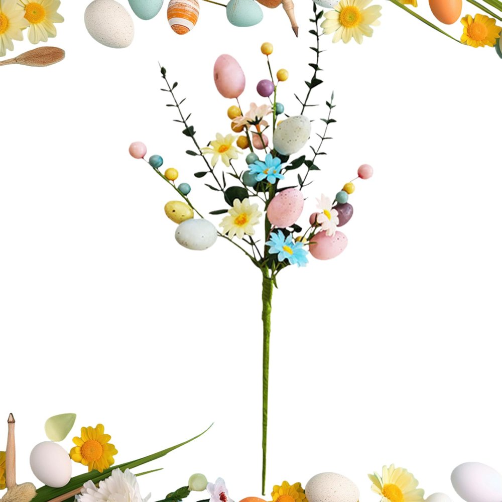 Vesidoloy Easter Eggs - 4 Piece Set with Artificial Flowers