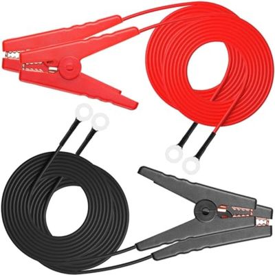 URPIZY Electric Fence Wire Set with Alligator Clips, 12 AWG Copper Conductors, Red/Black 114 cm