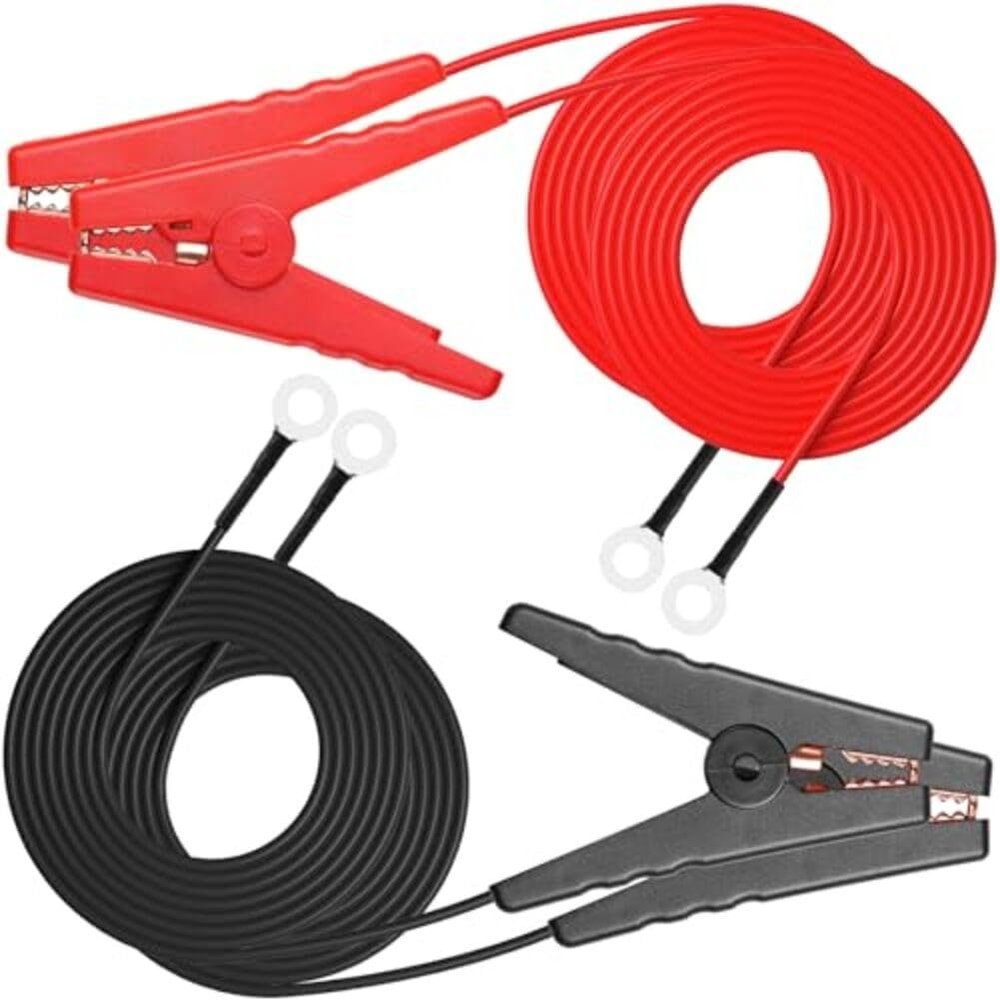 URPIZY Electric Fence Wire Set with Alligator Clips, 12 AWG Copper Conductors, Red/Black 114 cm